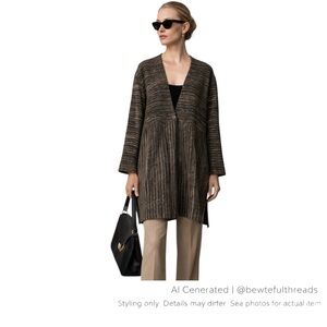 Zonda Nellis Canada Textured Knit Art Jacket Cardigan Coat M Vintage